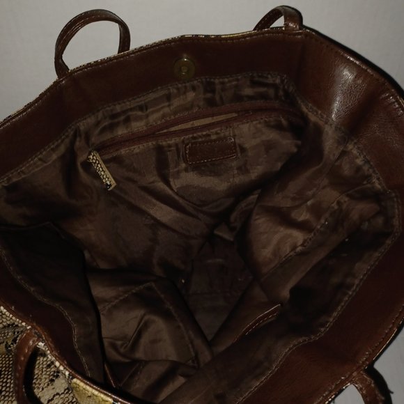 DSW SNAKE PRINT SHOULDER TOTE BAG - Picture 2 of 4